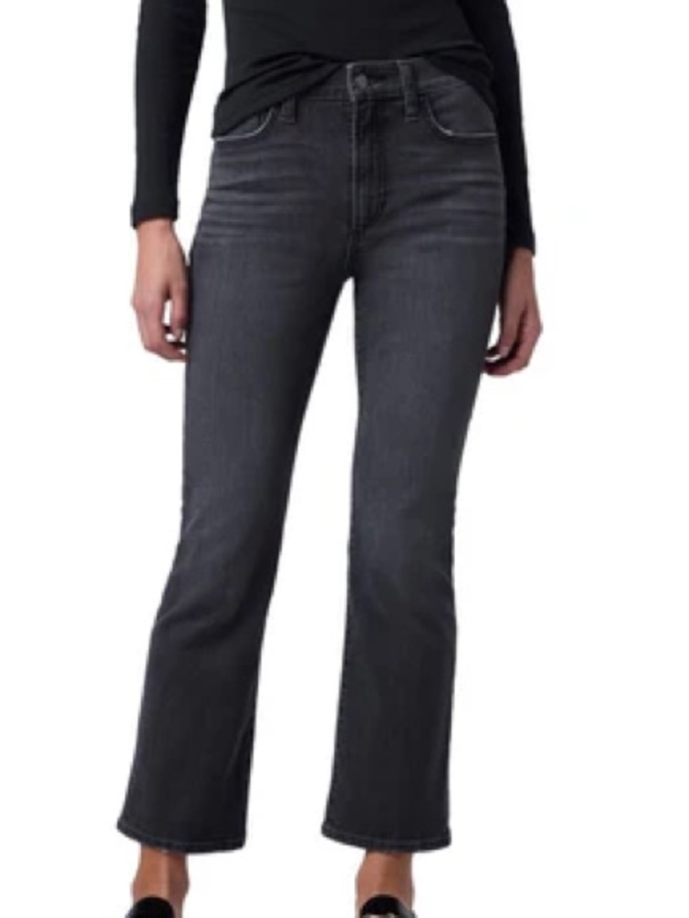 Rag & Bone Nina High-Rise Ankle Flare jeans in gray/black